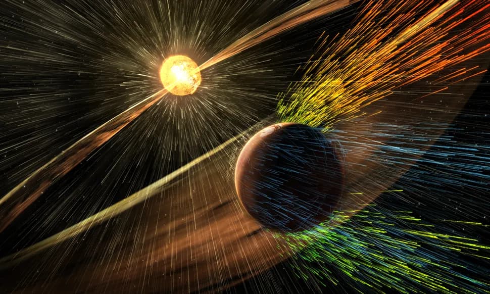 Mars facing rays
