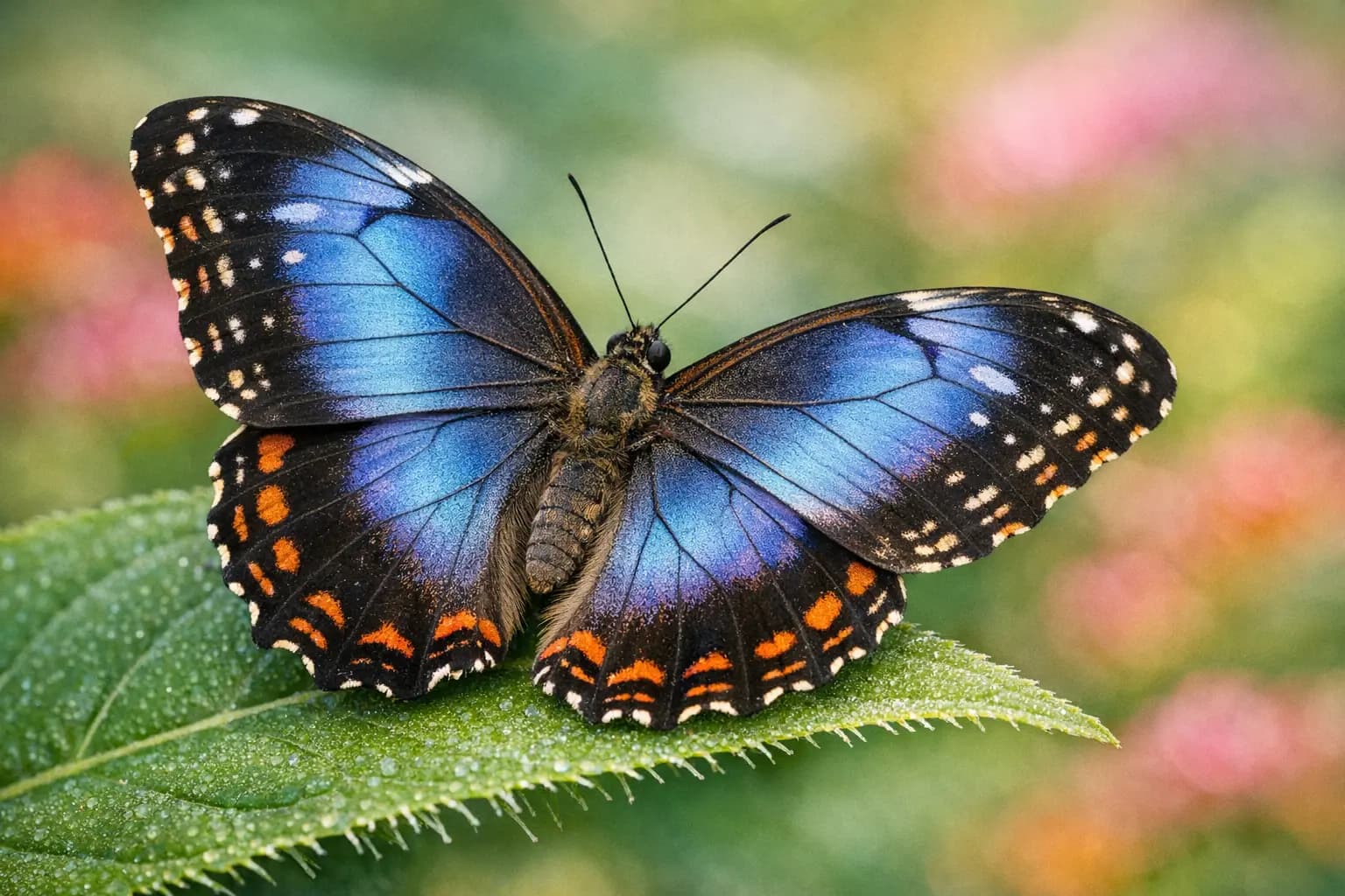 Butterfly landing on a leaf