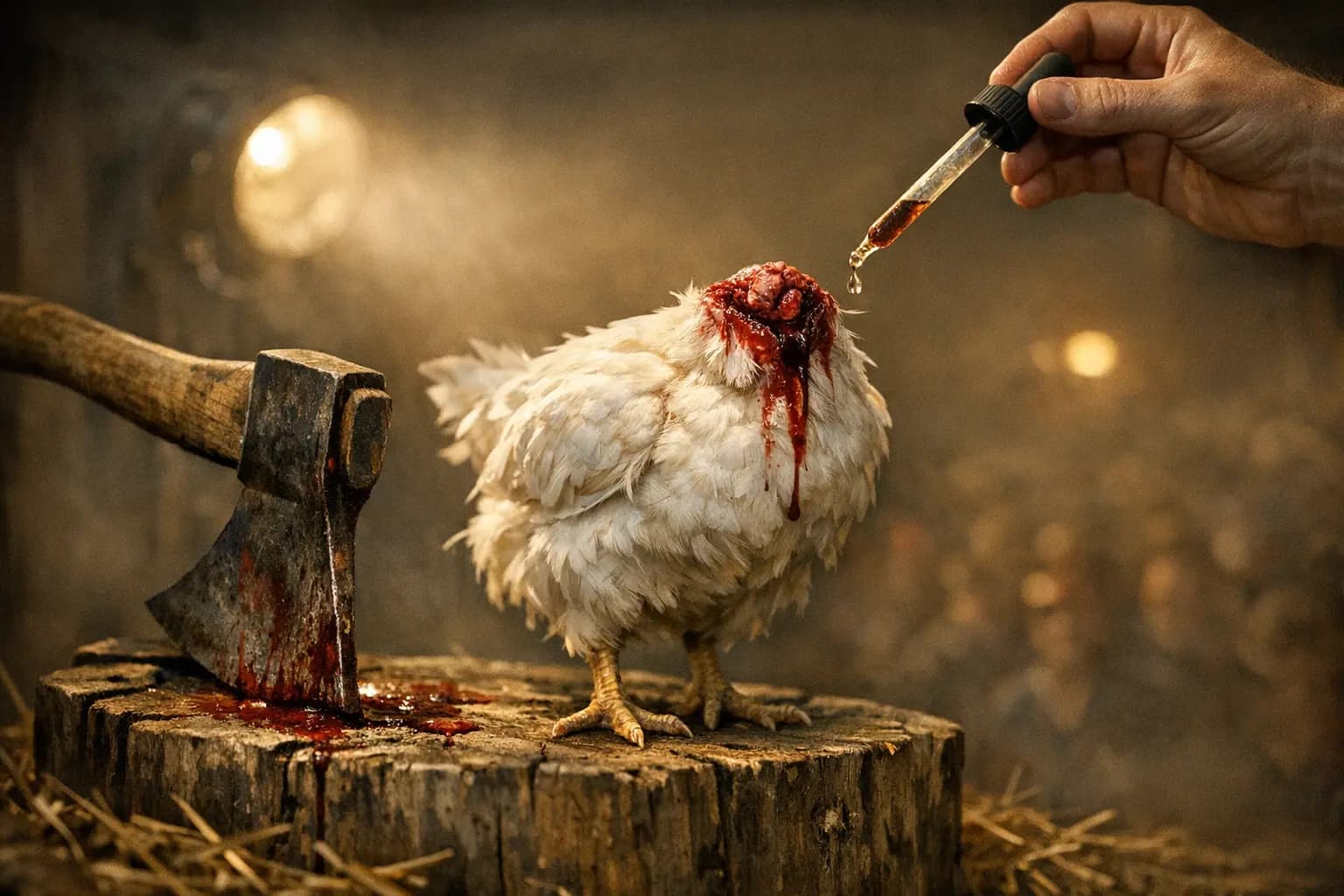 Image of the headless chicken that lived for 18 years